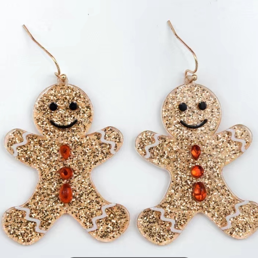 3/$25 Gingerbread Earrings Holiday Winter Christmas